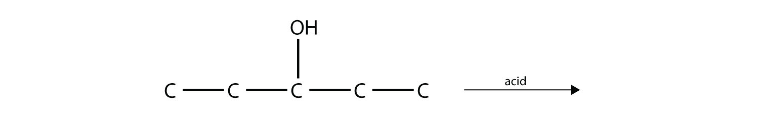 El 3-pentanol reacciona con el ácido.