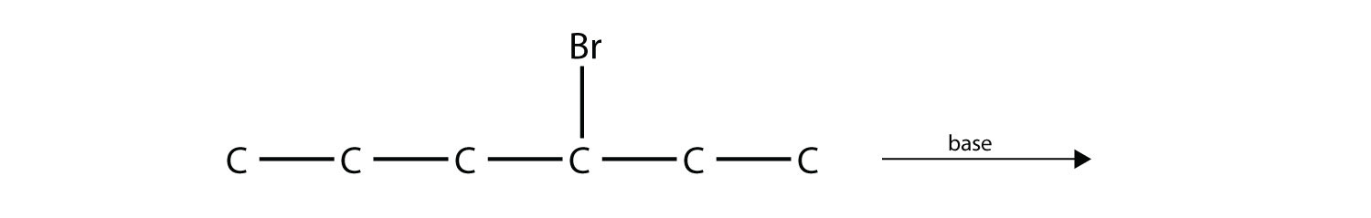 El 3-clorohexano reacciona con la base.