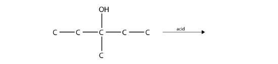 3-methyl-3-pentanol reacts with acid.