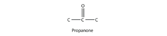 Structure of propanone.