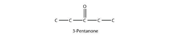 Structure of 3-pentanone.