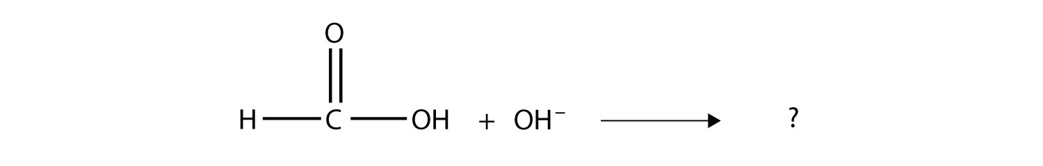 El ácido metanoico reacciona con OH-.