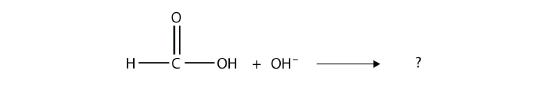 Methanoic acid reacts with OH-.