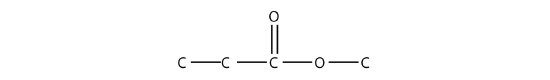 Structure of methyl propanoate.