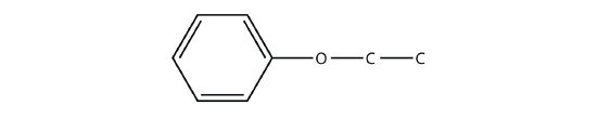 A benzene is connected to a chain of two carbons through an ether.