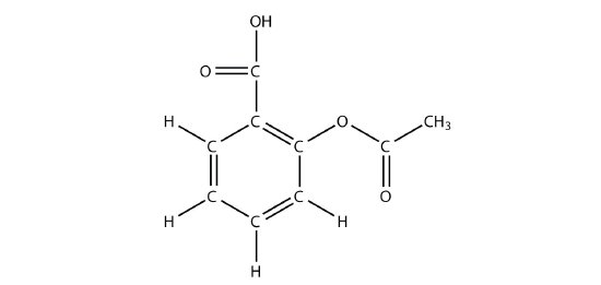 Structure of aspirin.