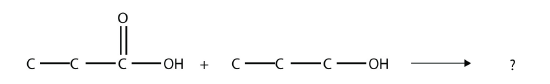 Propanoic acid reacts with propanol.