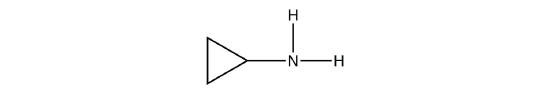 NH2 bound to cyclopropane.