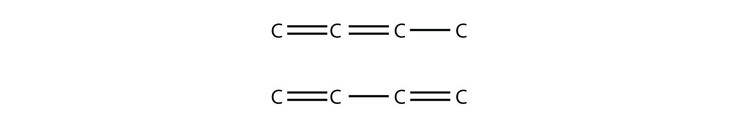 C doble enlace C doble enlace C enlace sencillo C; y C doble enlace C enlace sencillo C doble enlace C.